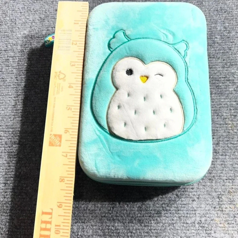Squishmallows Owl Plush Pencil Case‎ Teal Blue Multi Character Travel Organizer
